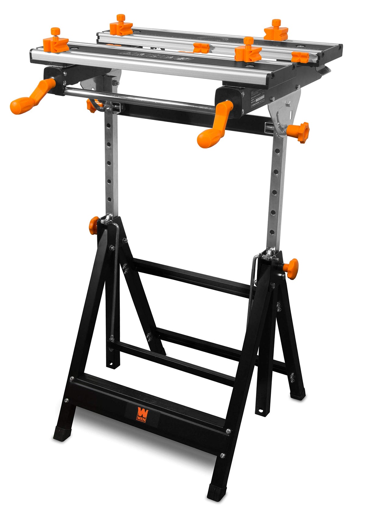 WEN 24-Inch Height Adjustable Tilting Steel Portable Work Bench,Black WEN