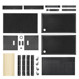 DNA MOTORING Steel AV Cart with Extra Storage Cabinet, 30.8" x 18" x 22"-42" Height Adjustable Rolling Projector Utility Cart, TOOLS-00293 DNA MOTORING