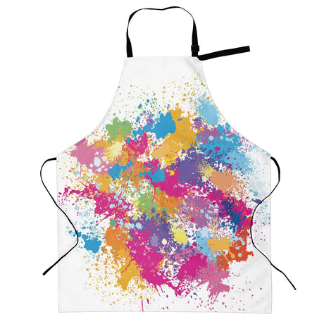 SHAPTOY Painting Artist Apron with 2 Pockets Waterproof Colorful Art Aprons Gifts for Artists Women Men Girls Painters Adults Teachers White Smock SHAPTOY
