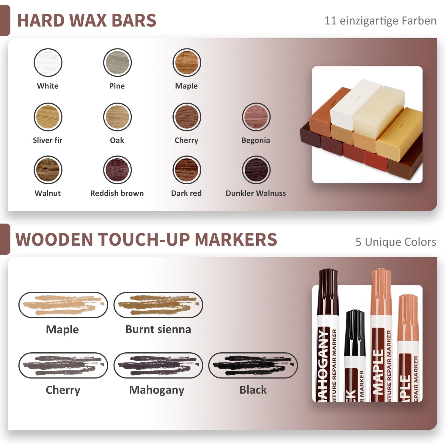 XFCA Floor Repair Kit,Laminate Hardwood Vinyl Floor Repair Kit with Heat Pen DIY Manual Floor Furniture Touch Up Marker Wood Floor Wax Cover Lvp XFCA