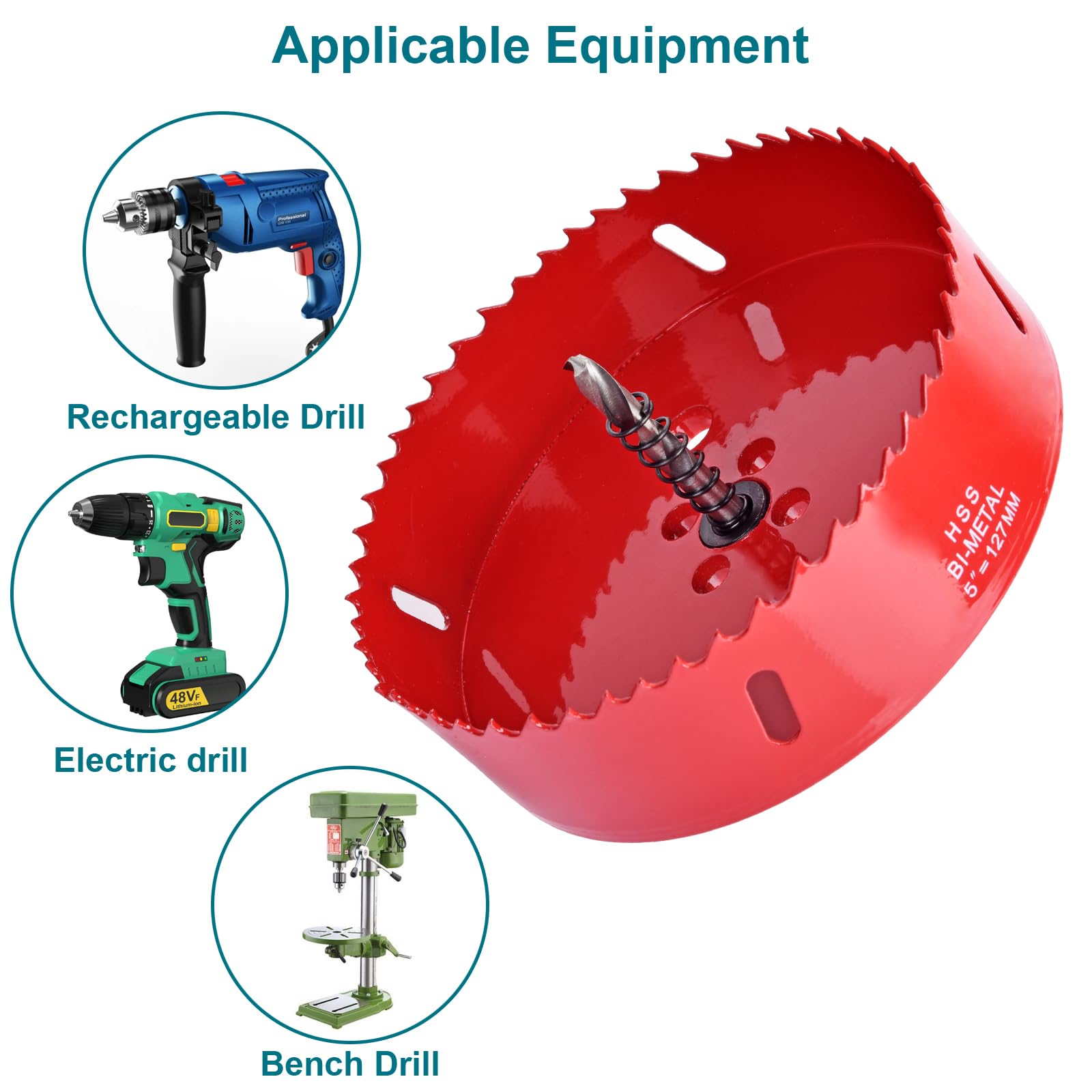 ALLWIN 4 Inch / 102mm Hole Saw for Wood, Plastic Board, Ceiling,Drywall, and Metal Sheet - HSS Bi-Metal Hole Cutter with Pilot Drill Bit - WoodArtSupply