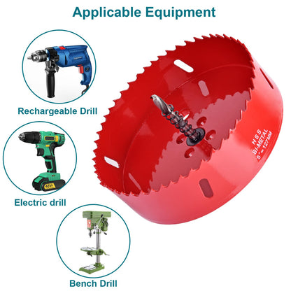 ALLWIN 4 Inch / 102mm Hole Saw for Wood, Plastic Board, Ceiling,Drywall, and Metal Sheet - HSS Bi-Metal Hole Cutter with Pilot Drill Bit - WoodArtSupply