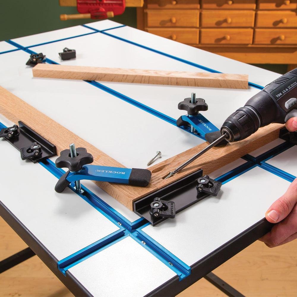 Rockler T Track Table Top (28” x 40”) - T Track Accessories for Fast & Stable Sawing, Sanding, Routing, or Assembly – Extruded Aluminum T-Slots ROCKLER