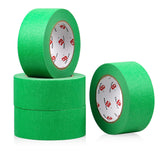 BOMEI PACK Green Painters Tape 2 inch Wide, Medium Adhesive Green Masking Tape 2 inch x 55 Yards (220 Total Yards) 4 Rolls, Residue-Free Wall Trim BOMEI PACK