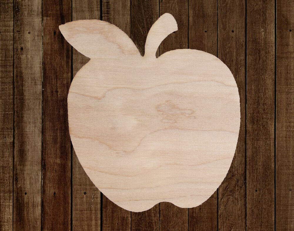14" Apple Teacher Unfinished Wood Cutout Cut Out Shapes Painting Crafts