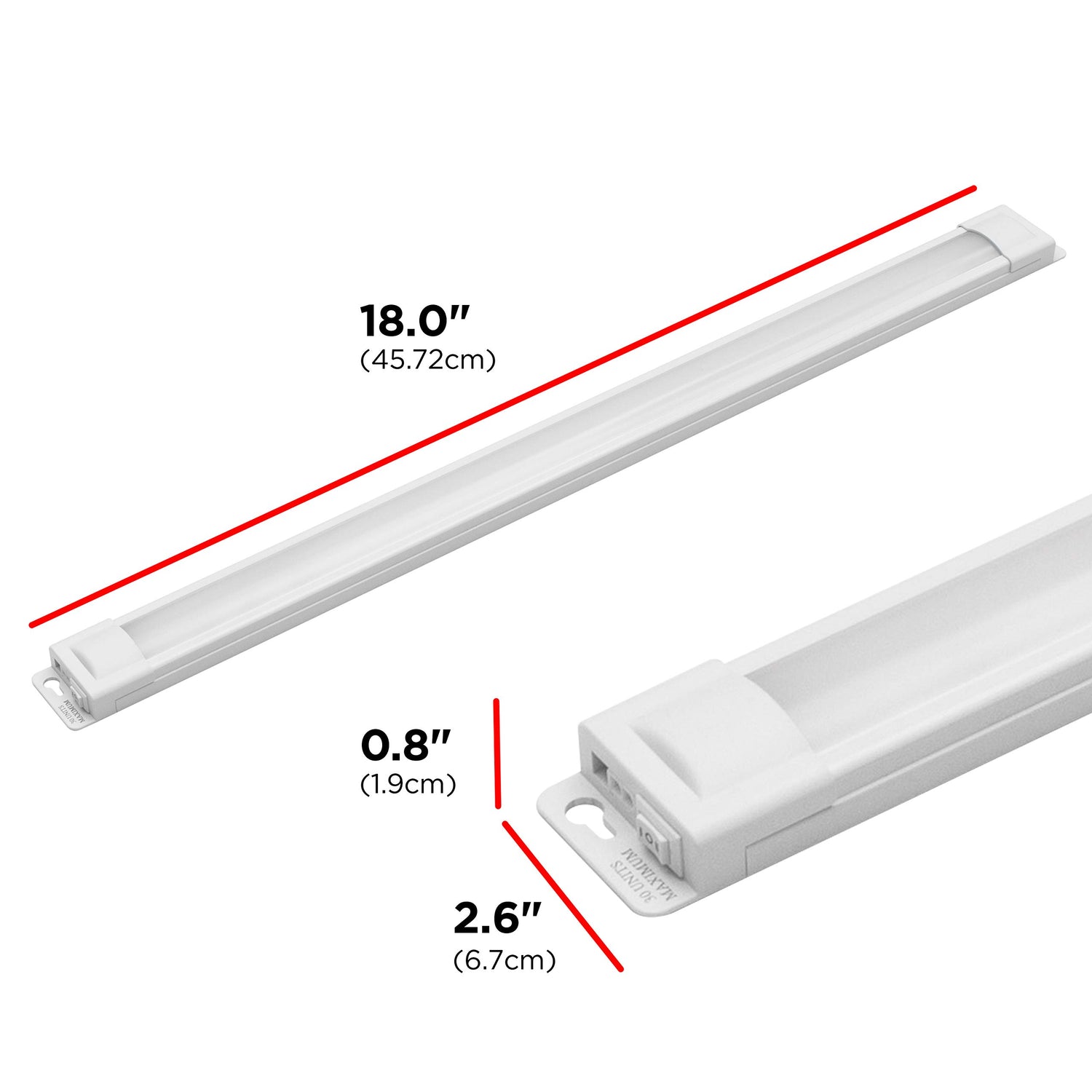 UltraPro 18 inch Plug-in Linkable Under Cabinet Lights, High/Low/Off, Warm White Light (2700K), LED Under Cabinet Lighting, Under Counter Lights for UltraPro