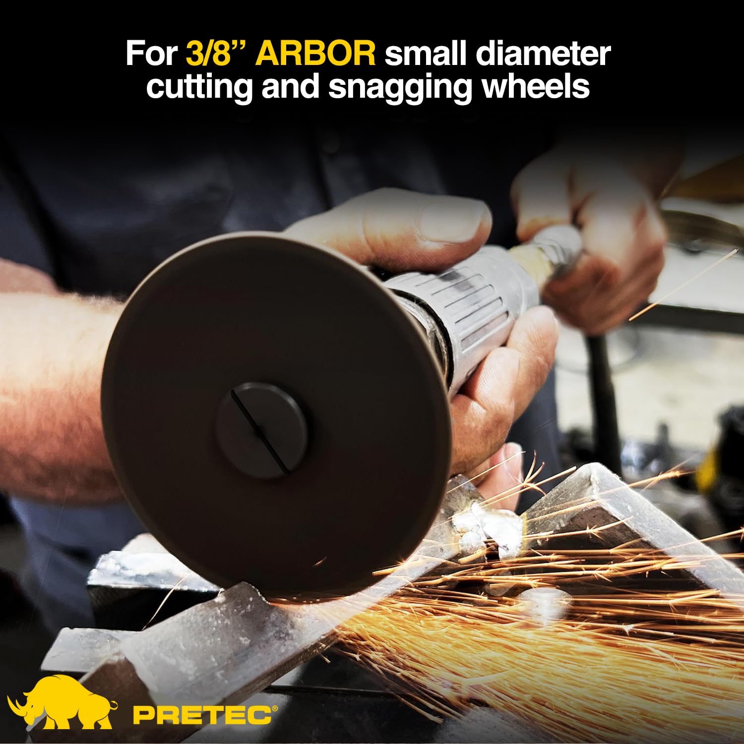 PRETEC 2 Set Cut Off Wheel Mounting Mandrel 1/4" & 3/8" Arbor Hole with 1/4" Shaft Stem for Die Grinder Accessories Drill Rotary Tool PRETEC