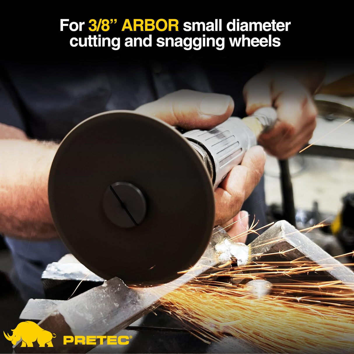 PRETEC 2 Set Cut Off Wheel Mounting Mandrel 1/4" & 3/8" Arbor Hole with 1/4" Shaft Stem for Die Grinder Accessories Drill Rotary Tool PRETEC