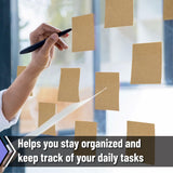 Mr. Pen- Kraft Sticky Notes, 3”x3”, 12 Pads, Brown Sticky Notes, Craft Paper Sticky Notes, Kraft Paper Sticky Notes, Sticky Notes Brown, Craft Paper Mr. Pen