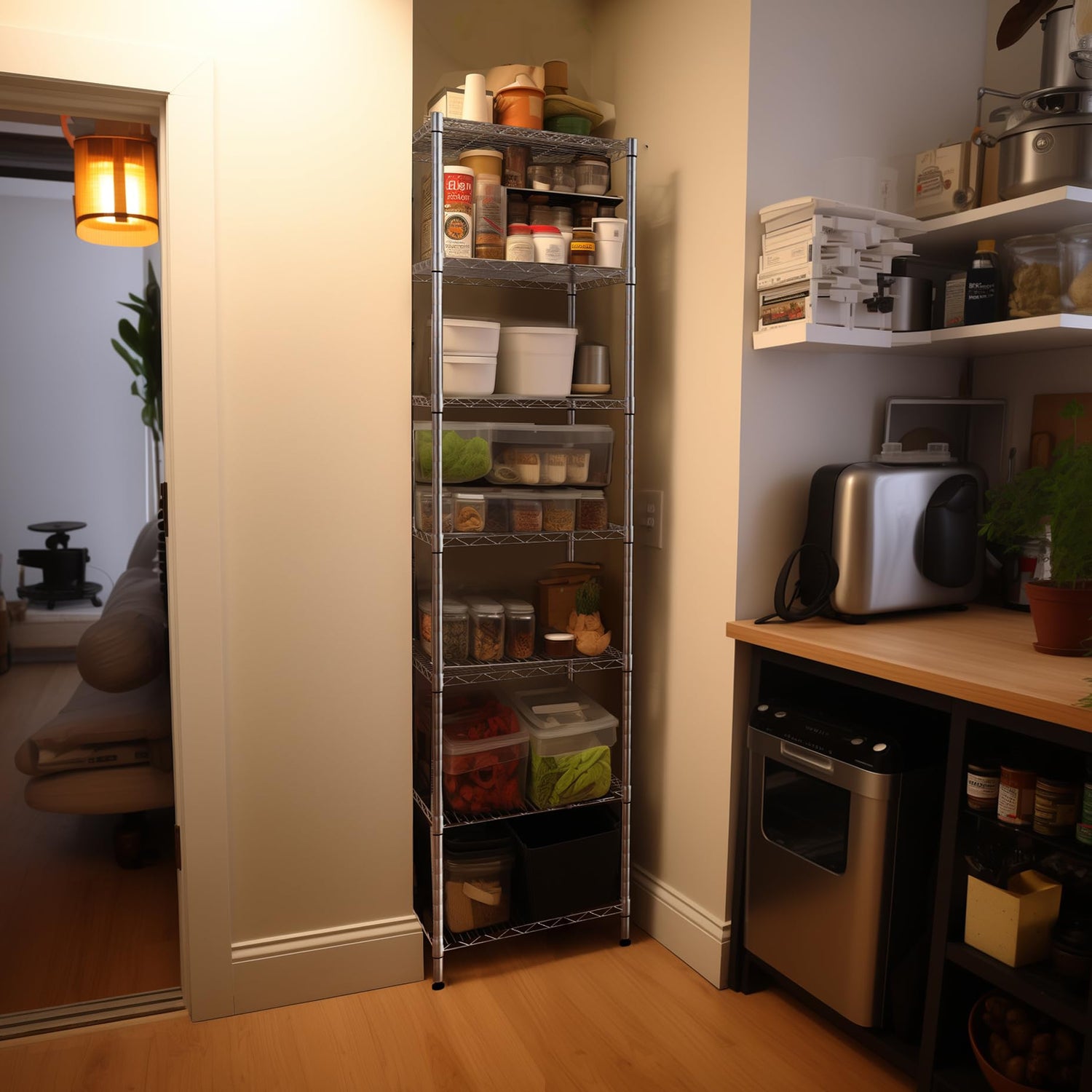 Finnhomy Heavy Duty 7 Tier Wire Shelving, 18x18x72 inches 7 Shelves Storage Rack with Thicken Steel Tube, Pantry Shelves for Storage, Adjustable Finnhomy