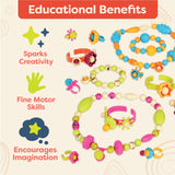 B. toys – Pop Arty! 500 Pcs- Jewlery Making Kit- Creative Pop Snap Bead Set for Kids –DIY Craft Jewelry Making Kit –Necklaces, Rings, Bracelets – 4 B. toys