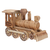 BESPORTBLE Wooden Crafts Wood Steam Train Figurine Train Model Retro Locomotive Ornaments Steampunk Statue Train Gifts Wood Crafts Desktop Decor for BESPORTBLE
