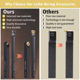 VerLich Lathe Turning Tools,S12M SCLCR09/SCLCR1212H09/SCLCL1212H09/SCMCN1212H09 Boring Bar Turning Tool Holder With 10pcs CCMT09T304 Inserts VerRich