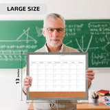 Monthly Whiteboard Calendar & Corkboard for Wall, Magnetic 17"x13" Dry Erase Board with Gray Wood Framed, 2in1 White Board Cork Board Combo, Calendar ABERLLS