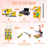 ZOCONE 60 Pcs Sublimation Earrings Blank Bulk, Sublimation Printing Earrings Unfinished Rectangular Heat Transfer Earring Pendant with Earring Hooks ZOCONE