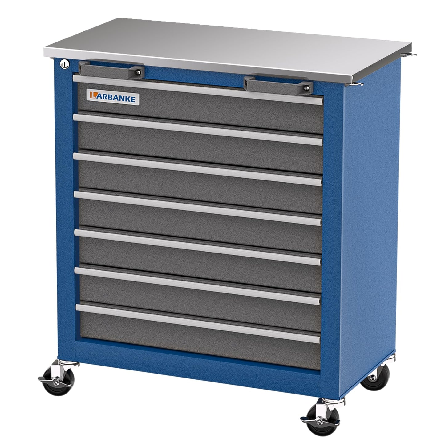 LARBANKE 7-Drawer Rolling Tool Chest with Key Locking System,Tool Chest with 360° Lockable Wheels and Four Padded Feet,can be Formed into a Large - WoodArtSupply