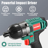 Cordless Drill Driver and Impact Driver, HYCHIKA Drill Combo Kit 18V (20V MAX), 2.0Ah Battery, 1H Fast Charging, 22PCS Accessories for Drilling Wood, HYCHIKA BETTER TOOLS FOR BETTER LIFE