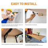 Wallmaster 24inch Folding Shelf Brackets Garage Heavy Duty Steel Max Load 500lb Floating Wall Mounted Collapsible Shelf Bracket Space Saving (Pack of Wallmaster