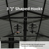 Domi 12’x14’ Hardtop Gazebo Outdoor Aluminum Gazebo with Galvanized Steel Gable Roof for Lawn and Garden(Wood-Looking) domi outdoor living