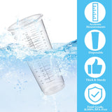 Dandat 100 Pcs Disposable Measuring Cups for Resin 16 oz Resin Epoxy Measuring Cups Mixing Cup Reusable Plastic Measuring Cup for Cooking & Baking Dandat