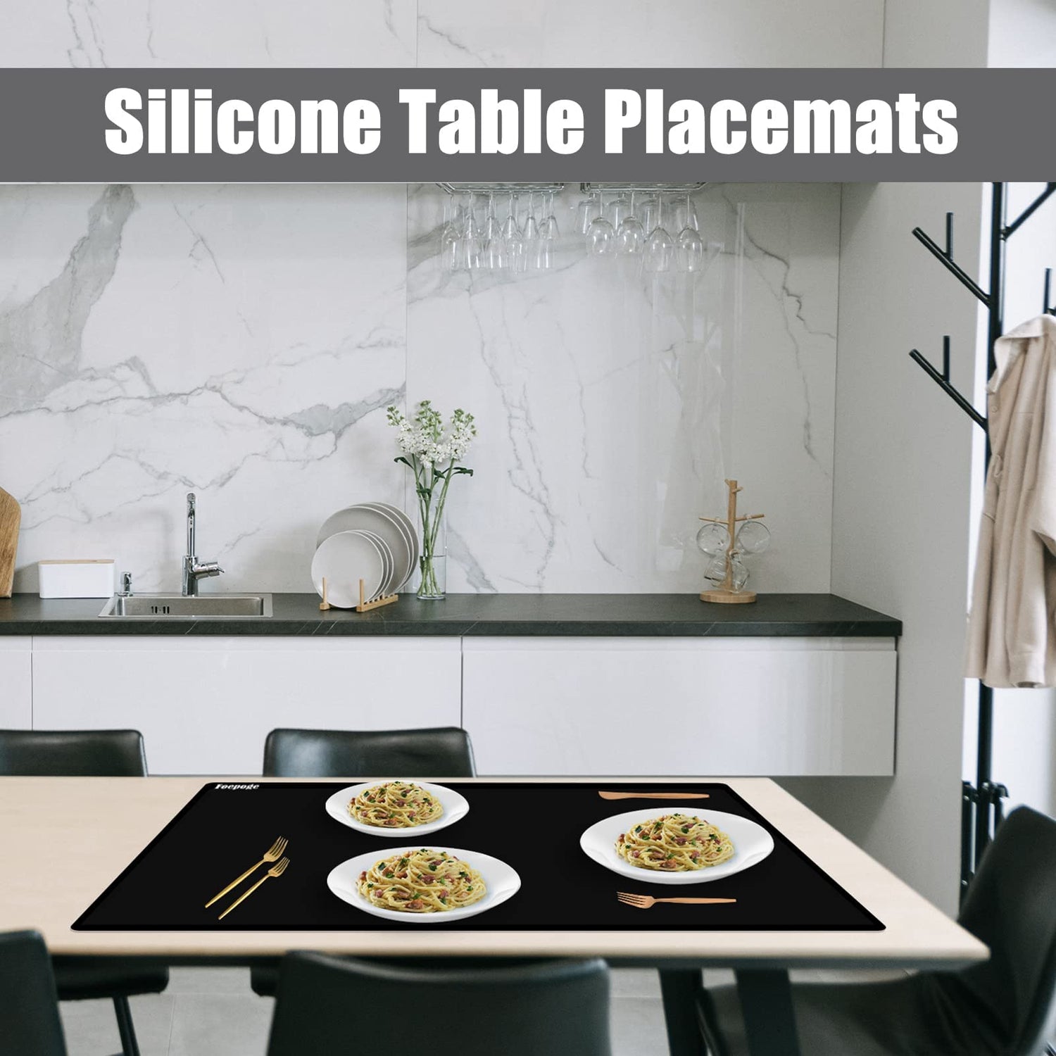 36.2" x 24" Extra Large Silicone Mat for Epoxy Resin, Nonstick Silicon Mats for Crafts Jewelry Casting, Non-Slip Kitchen Table Placemats for Foepoge