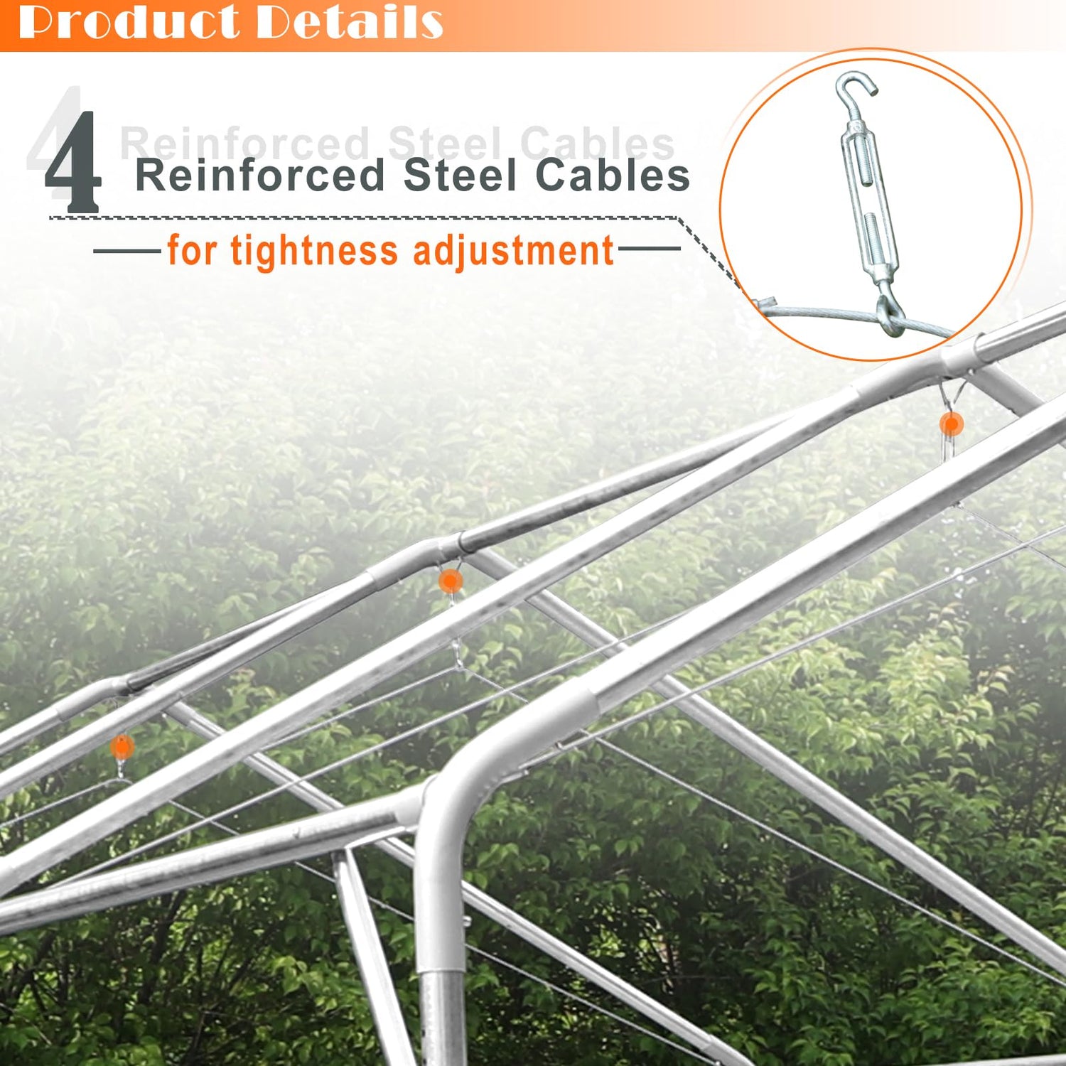 Sophia & William Carport, Heavy Duty 10'x20' Car Canopy Tent,Portable Garage Shelter with 4 Reinforced Steel Cables, Galvanized Steel Frame 150G UV Sophia & William