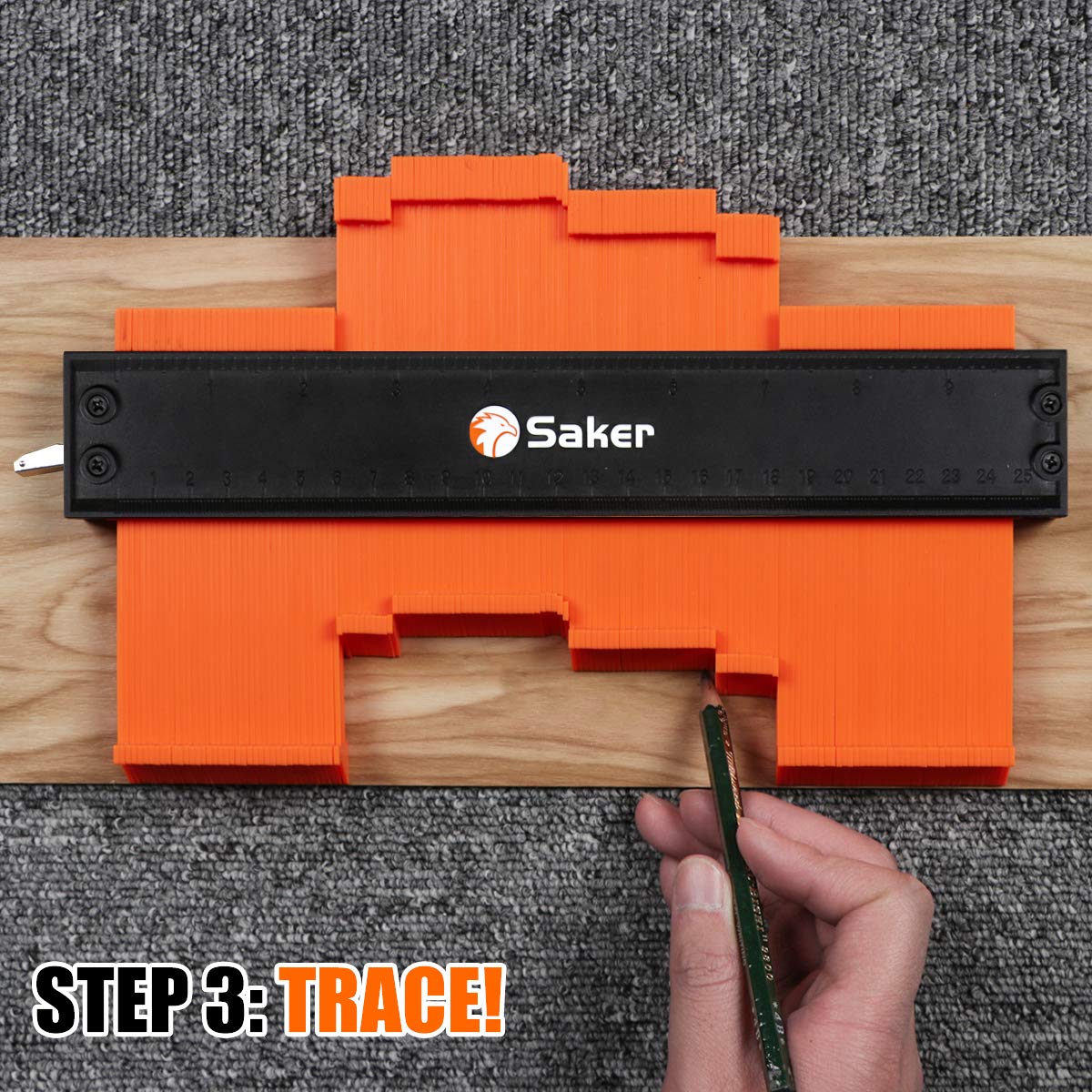 Saker Contour Gauge (10 Inch Lock) Profile Tool-Adjustable Lock-Men Stocking Stuffers Christmas Gifts for Men Dad Him-Precisely Copy Irregular Shape Saker