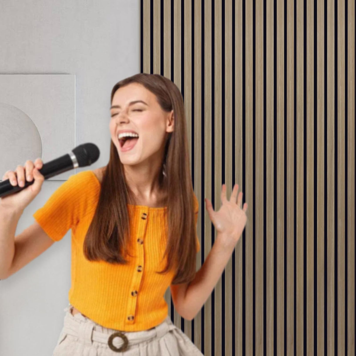 CETIVENO 4 Pack Acoustic Wood Wall Panels,47.2” x 12.8” Soundproof Wall Panels,Wood Slat Acoustic Panels for Wall Decor,3D Wood Slat Wall Panels CETIVENO