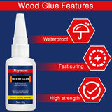Wood Glue, 30g Super Glue for Wood, CA Glue for Wood Working, Fast Drying Wood Glue for Wood, Furniture, Balsa and Crafts (WGN1-30g) Nayrmaer