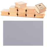 Sasylvia 10 Pcs Blank Hard Wood Rubber Stamp Mounts with A4 Size Grey Rubber Stamp Sheet Laser Engraver Accessories Rubber Stamp Carving Tools Soft Sasylvia