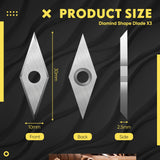 12 Pieces Tungsten Carbide Cutters Inserts Set for Wood Lathe Turning Tools Include 11 mm Square with Radius, 12 mm and 8.9 mm Round, 30 x 10 mm Zhehao