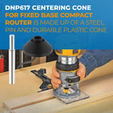 Pokin DNP617 Centering Cone Compatible with Dewalt Router, for Fixed Base Compact Router Subbase Centering Pin & Cone Works with 1/4 In. or 1/2 In. Pokin