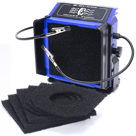 WEP 948DQ-I Fume Extractor Tool with Double Filtering, Helping Hands, Adjustable Tilt Angle, Fenders for Soldering Station, Soldering Iron with 6 WEP
