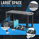 WORKPRO 36”×18” Welding Table, 1200 lbs Load Capacity, Nitriding Tabletop, Portable Welding Table with 5/8" Holes on Top, Welding Cart, Casters with WORKPRO