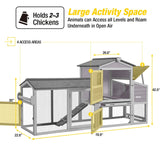 Aivituvin Chicken Coop Hen House Portable with Wheel Wooden Poultry Cage with Nesting Box Outdoor Chicken House with Run 80" Aivituvin