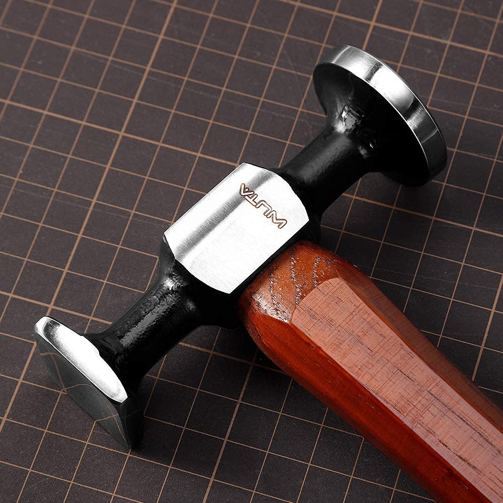WUTA Leather Mallet Hammer Carbon Steel Double Head Hammer Cobbler Hammer for Professional Leather Craft Tool WUTA