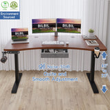 bilbil 63x30 Inches Dual Motor Electric Standing Desk with Drawer, Height Adjustable Sit Stand Up Desk with 4 Splice Boards, Home Office Desk bilbil