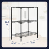 PayLessHere Wire Shelving Unit Heavy Duty Storage Rack Metal Shelf Garage Organizer Wire Rack with Casters (Black, 23" D x 13" W x 30" H) PayLessHere