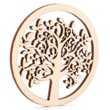 48Pcs Organic Tree of Life, Mini Round Tree of Life Unfinished Wooden Plaque Wooden Tree Shape Craft Blank for Christmas, Wedding, Guestbook, HERCHR