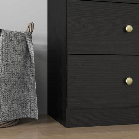 Modern 6 Drawer Vertical Dresser, Wood Tall Chest of Drawers N Arrow Storage Organizer with Wide Drawers & Metal Gold Handles for Bedroom, Living Panana