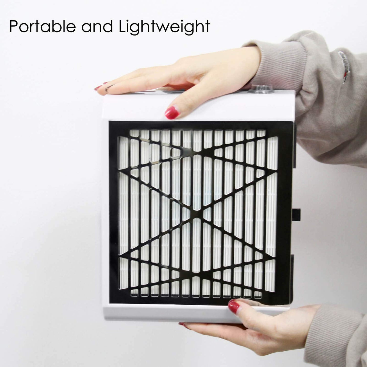 AONOLOVO Nail Dust Collector, Powerful Nail Vacuum Dust Collector Nail Tech Extractor Fan Manicure Tool for Acrylic Nails Removal, White AONOLOVO