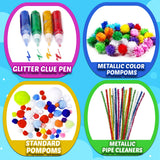 Goody King Arts and Crafts Supplies for Kids - Craft Art Supply Jar Kit for Student Age 4 5 6 7 8 9 10 Year Old Crafting Activity - Collage Arts Set Goody King