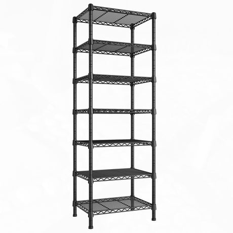 REIBII 71’’H Wire Shelving Rack 7-Tier Metal Shelving Units and Storage Shelves Loads 1176 LBS Adjustable Garage Shelving Heavy Duty Metal Shelves REIBII