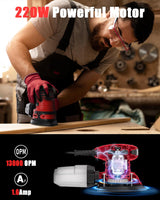 Electric Sander, 220W Detail Sander 13000 OPM Compact Power Sander with Dust Collector 1.6Amp Hand Sander with 20PCS Sanderpapers for Wood Vistreck