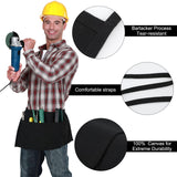 JenPen 4 Pieces 2-Pocket Canvas Work Waist Apron Unisex Tool Apron Washable Utility Apron for Woodworkers, Artists, and Other Craftspeople(Khaki and JenPen