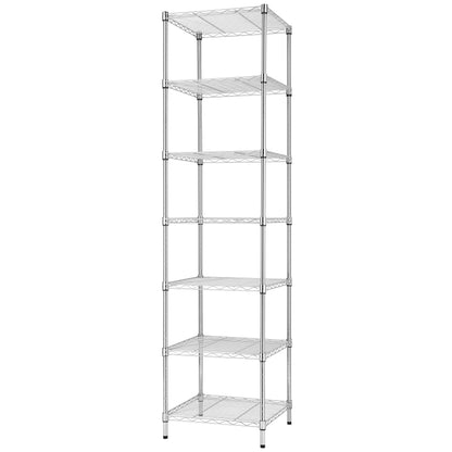Finnhomy Heavy Duty 7 Tier Wire Shelving, 18x18x72 inches 7 Shelves Storage Rack with Thicken Steel Tube, Pantry Shelves for Storage, Adjustable