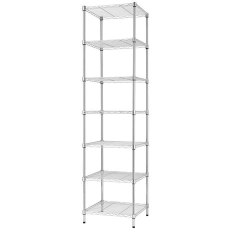 Finnhomy Heavy Duty 7 Tier Wire Shelving, 18x18x72 inches 7 Shelves Storage Rack with Thicken Steel Tube, Pantry Shelves for Storage, Adjustable Finnhomy