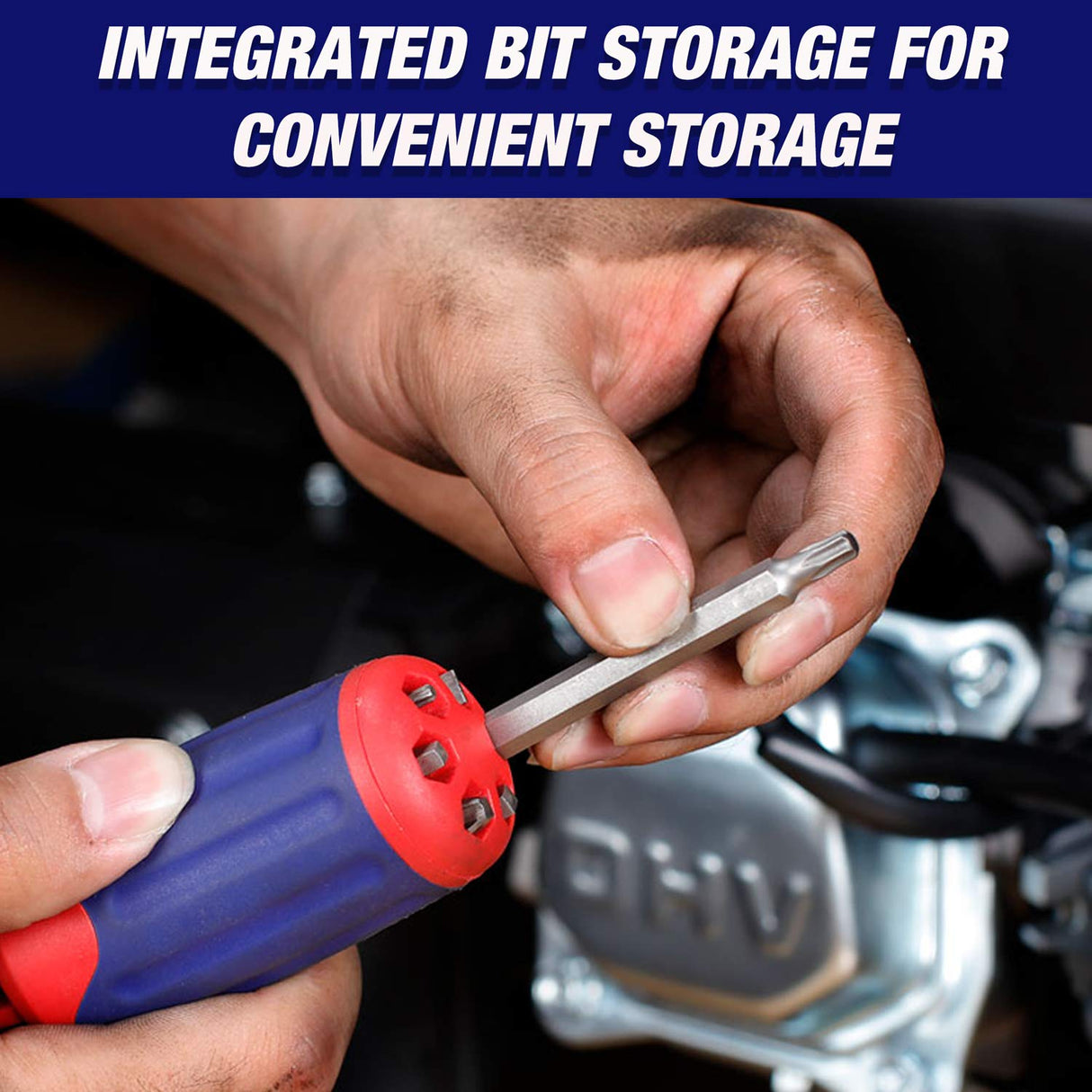 WORKPRO 12-in-1 Ratcheting Multi-Bit Screwdriver Set, Quick-load Mechanism Screwdriver with Double End Bits in Handle WORKPRO