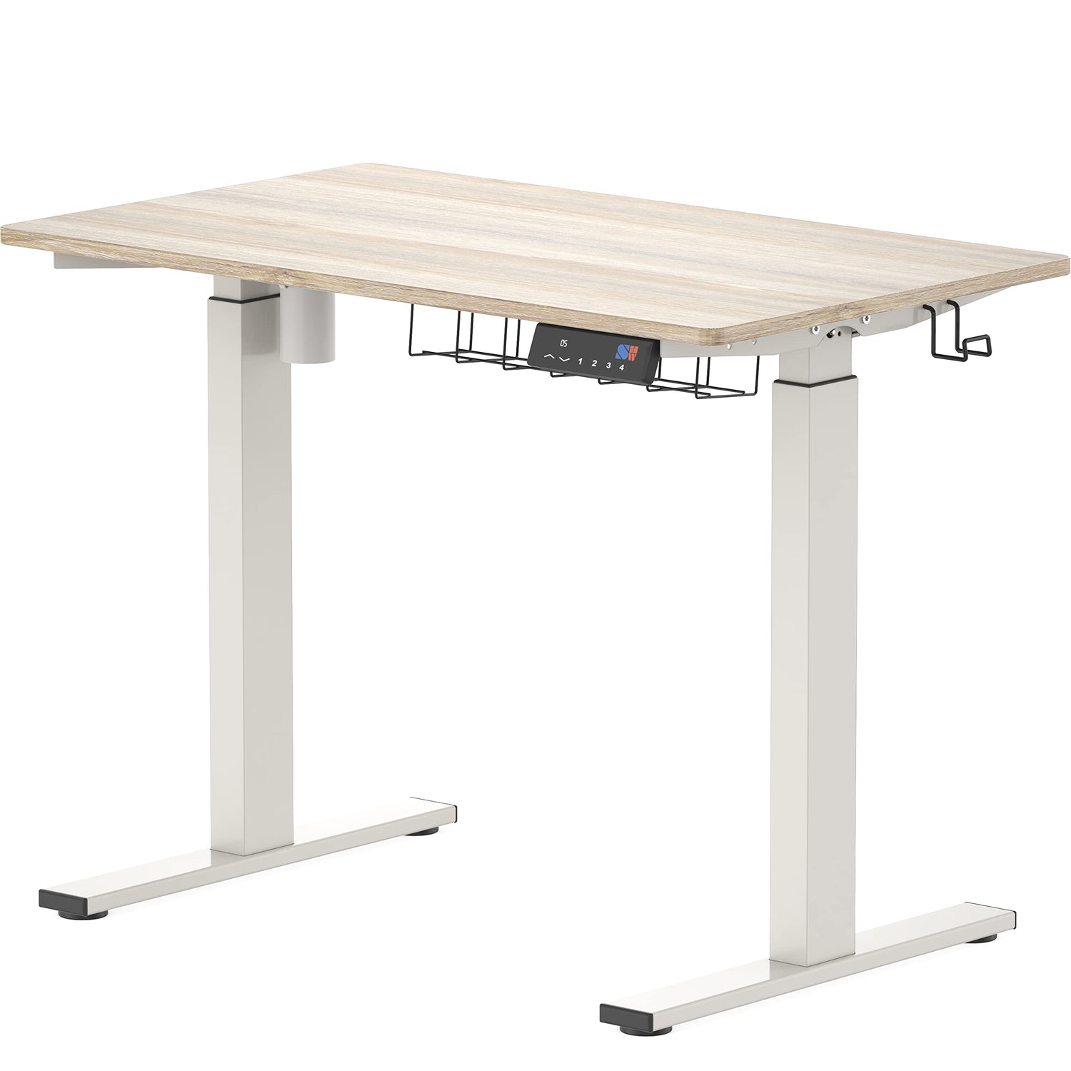 SHW Memory Preset Electric Height Adjustable Standing Desk, 40 x 24 Inches, Maple SHW
