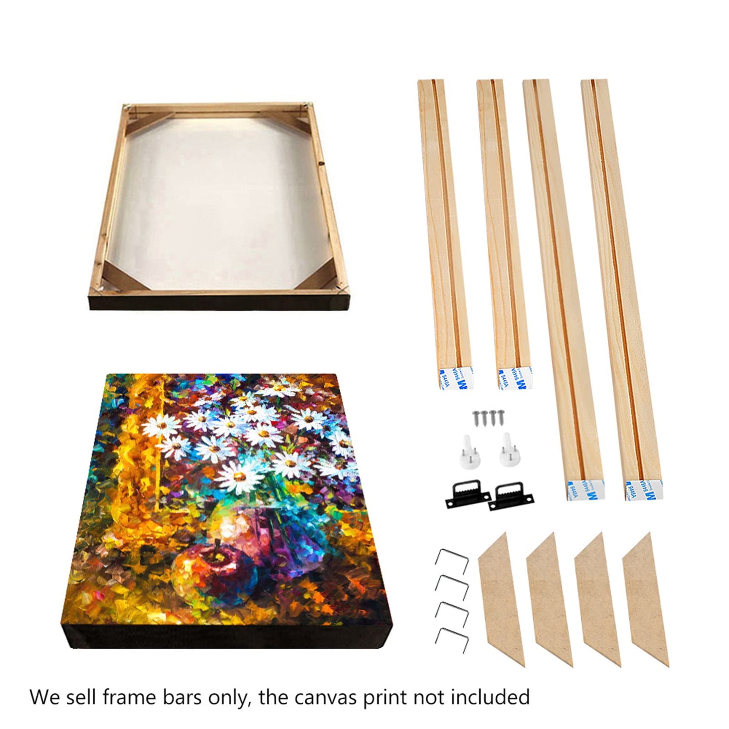 YCDC Canvas Wood Stretcher Bars Painting Wooden Frames for Gallery Wrap Oil Painting Posters, Modern Life Accessory, 16"x20"/40.6x50.8cm YCDC